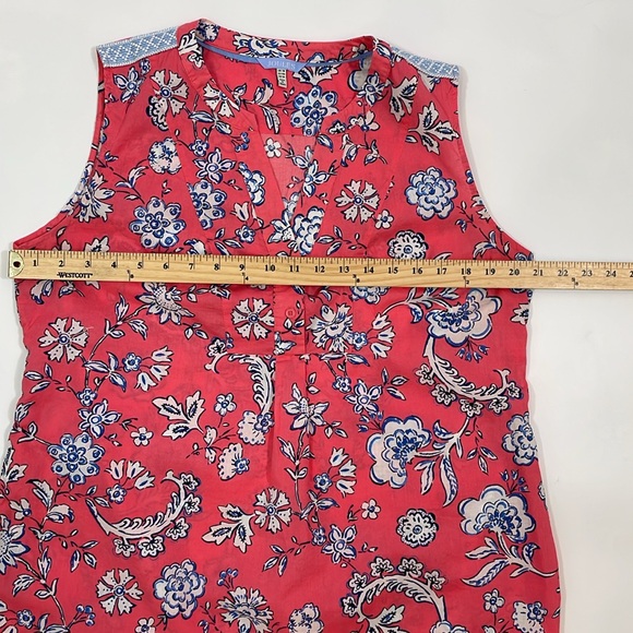 Joules Tank Top Blouse Size 14 Pink And Blue Print - Picture 6 of 9